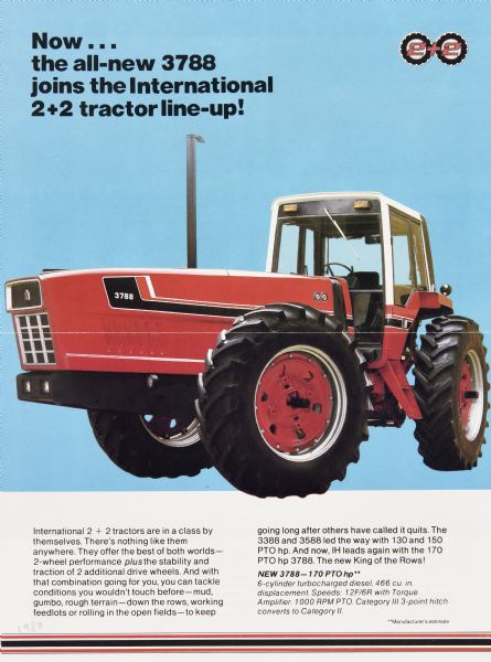 Inside page of brochure featuring the all-new 3788 2+2 tractor.