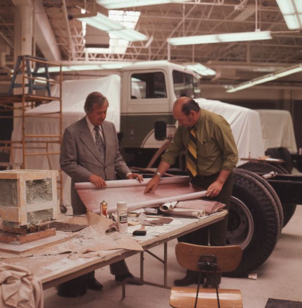 Ted Ornas, (left) Manager, Styling and Vehicle Concepts, at International Trucks' Design Center.