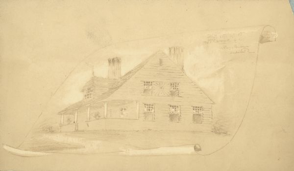 Drawing of the farm cottage.
