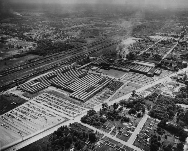 Aerial view of Indianapolis Motor Truck Engine Works.