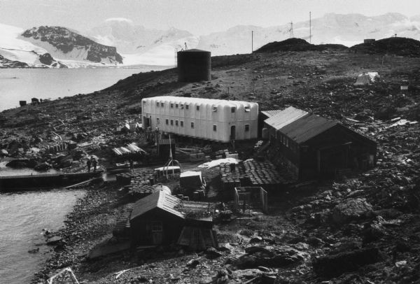 Elevated view of the Biological Laboratory in Antarctica.