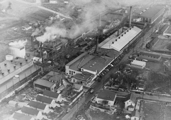 Aerial view of Waukesha Works, a foundry.
