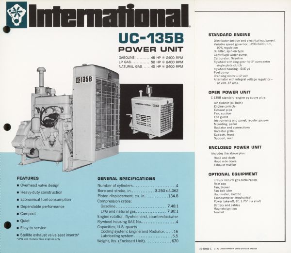 Brochure for the UC-135B.
