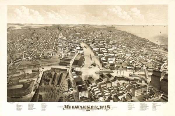 Bird's-eye view of Milwaukee.