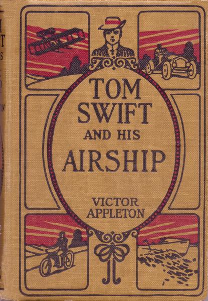 The cover of "Tom Swift and His Airship or the Stirring Cruise of the Red Cloud."
