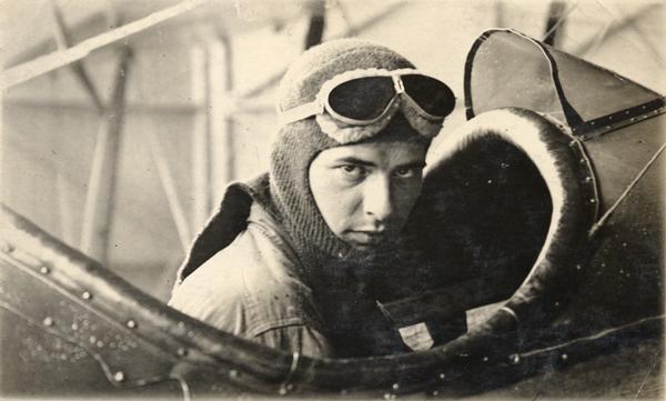 John Kaminski of Milwaukee in his World War I pilot's uniform.