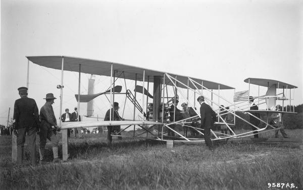 Demonstration of the Wright Flyer.