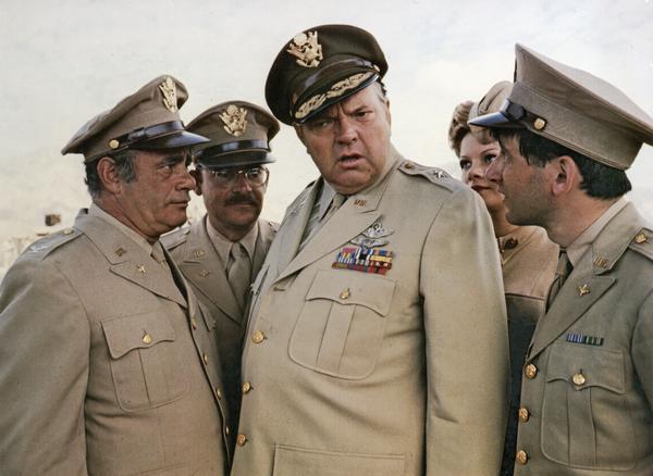 Orson Welles as General Dreedle in "Catch 22," the film version of Joseph Heller's classic anti-war story about Yossarian, a World War II bombardier desperately attempting to be certified insane so that he could stop flying.
