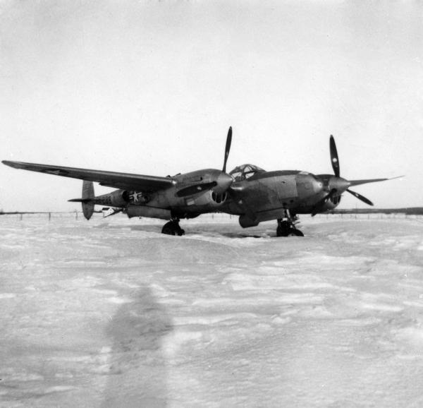 An early view of the Richard Ira Bong Memorial - a P-38, although not a plane that Bong himself flew. The plane was acquired from the Air Force by the local American Legion post. More recently Poplar has established the Richard I. Bong Heritage Center.