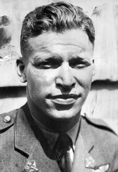 Head and shoulders portrait of Lester Maitland, who was a U.S. Army Air Service pilot from Milwaukee who served as aide to General Billy Mitchell during the 1920s. In 1927 Maitland and Lt. Albert Hegenberger completed the first trans-Pacific flight from California to Hawaii.