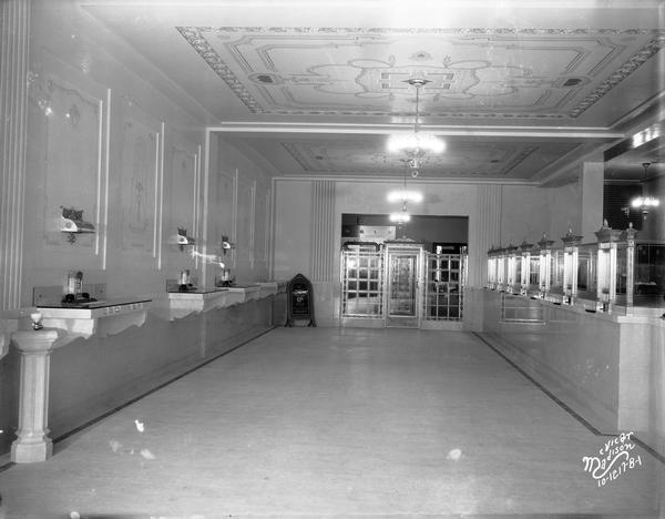 State Bank of Wisconsin, lobby, located at 502 State Street.