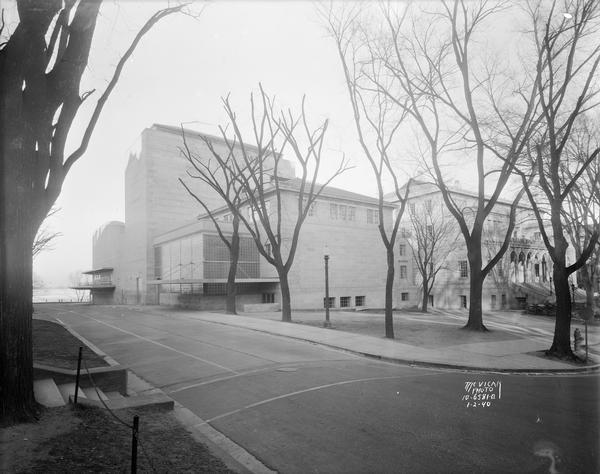 Exterior view of University of Wisconsin Memorial Union Theater wing, taken from Park and Langdon Streets.