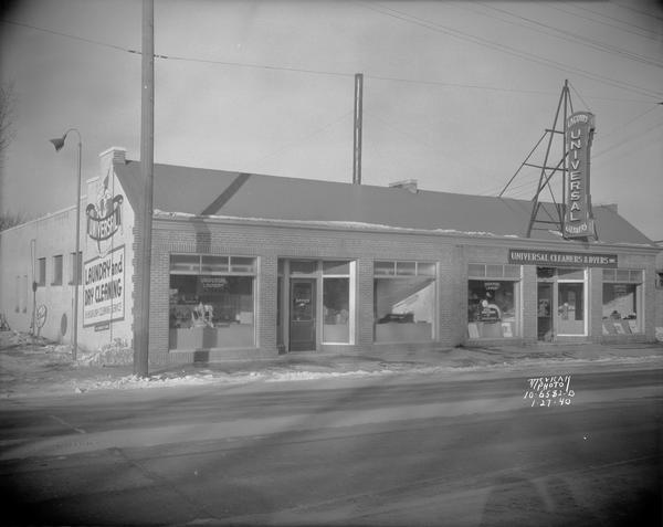 Exterior view of Universal Cleaners & Dyers Inc., laundry and dry cleaning, 1226 Regent Street.
