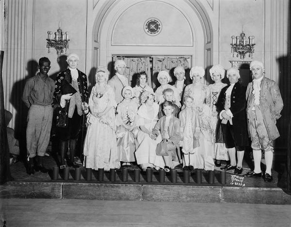 The John Bell Chapter of the Daughters of the American Revolution present a tableau of Martha Washington's life at the Hotel Loraine for the bicentennial of George Washington's birth.