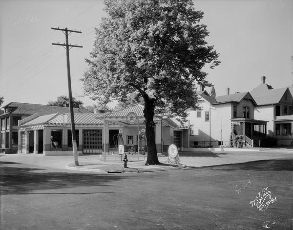 K-D Texaco Super Service Station, 521 E. Washington Avenue at S. Blair Street. The business was owned by Carl A. Kessenich and Ernest J. Dupuis.