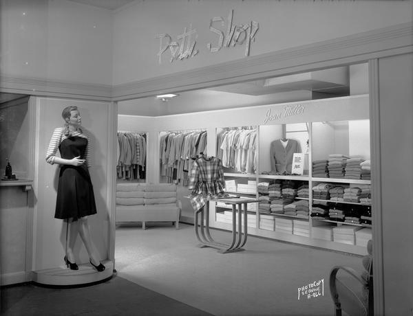 View of the "Petti Shop" inside Manchester's department store, with mannequin.