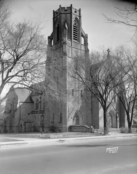 View of St. Bernard's Catholic Church on Atwood Avenue.