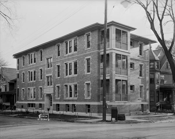 Monona apartment building, 600 S. Brearly Street, on the corner of Spaight Street.