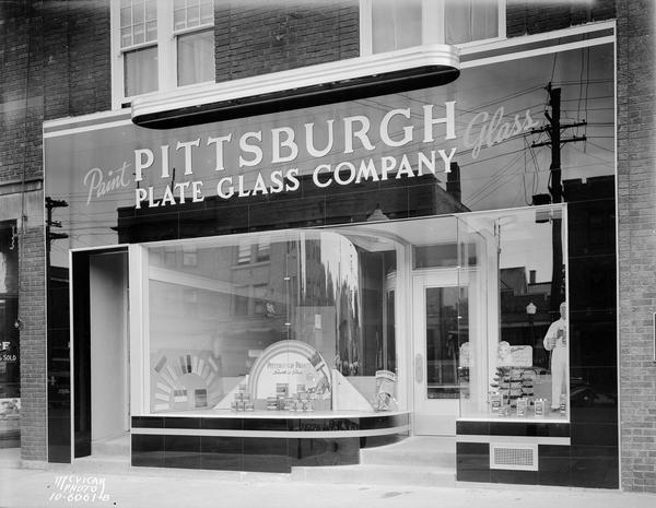 Pittsburgh Plate Glass Company with Art-Deco storefront, located at 607 University Avenue.