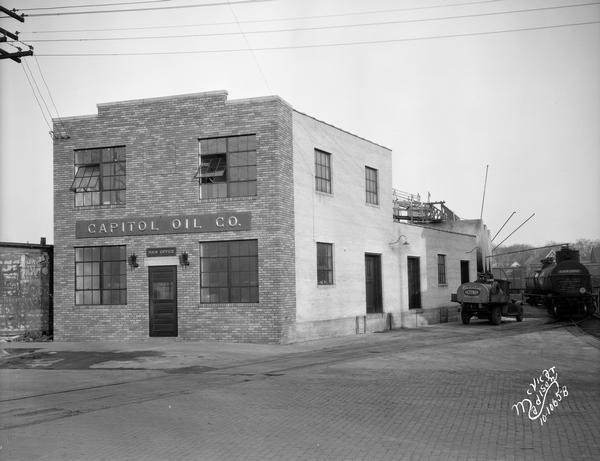 View towards the Capitol Oil Company building, located at 919 East Main Street.
