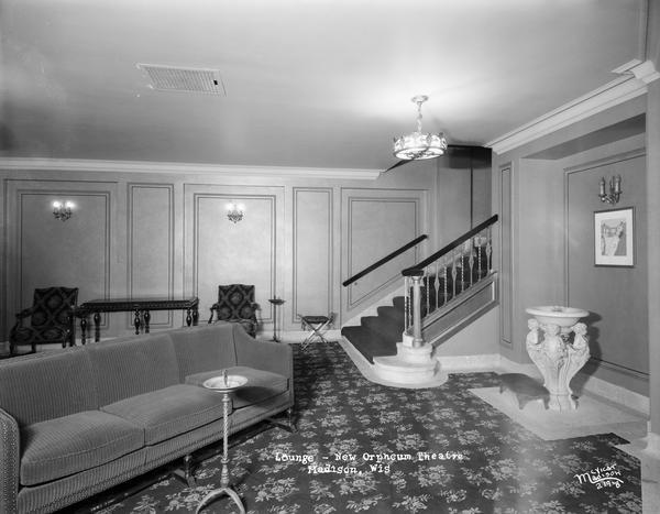 The Lounge & Smoking Room at the Orpheum Theatre, located at 216 State Street.