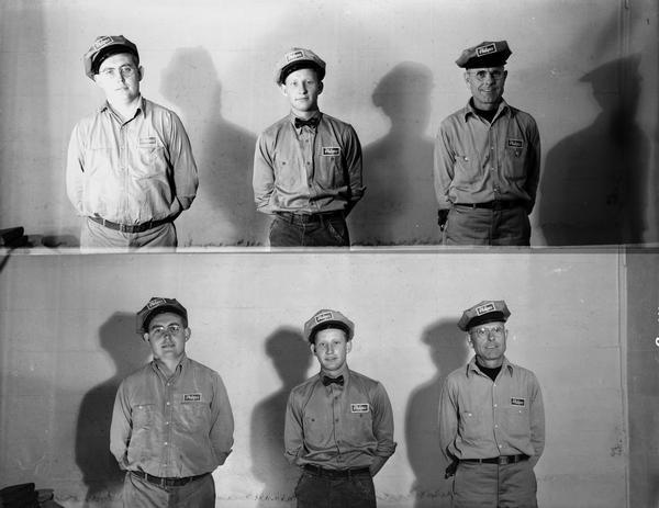 Portraits of three Philgas Corporation employees in uniform.