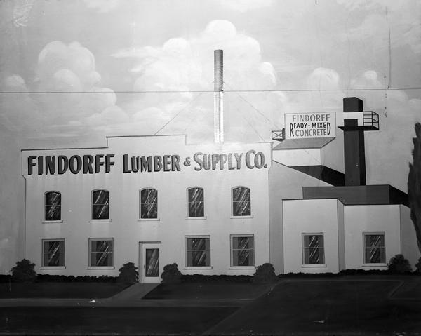 Drawing of Findorff Lumber & Supply Company building, 601 West Wilson Street.