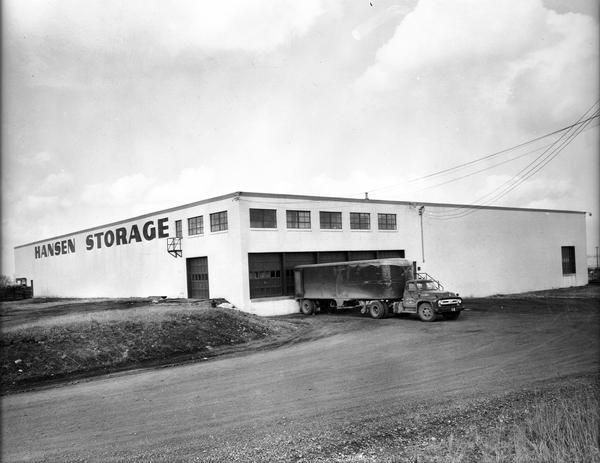 Hansen Storage of Madison, 2302 Darwin Road, with a truck backed up to the loading dock.
