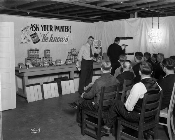 Mautz Paint Company demonstration in State Street store, located at 118 State Street.