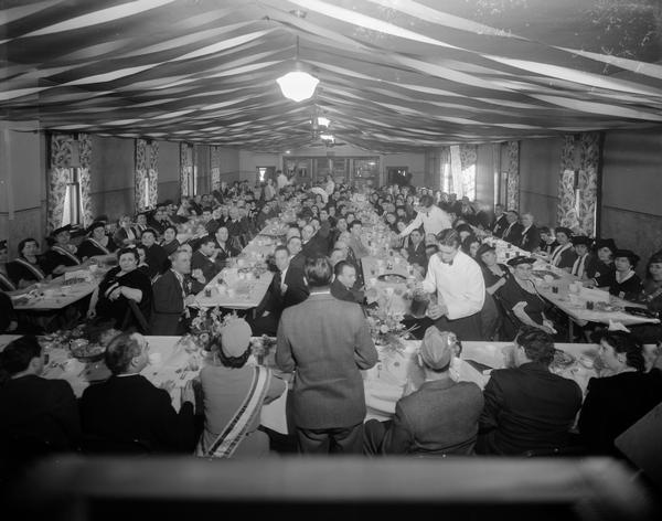 Italian Women's Mutual Society 7th anniversary banquet in the Italian Workingmen's Club building, 914 Regent Street, Greenbush.