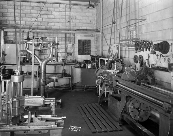 Machine shop at Nagle-Hart Tractor & Equipment Company, located at 754 East Washington Avenue.