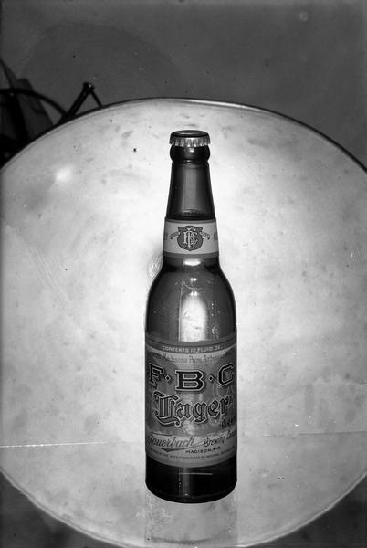 Fauerbach F.B.C. Lager bottle on display.