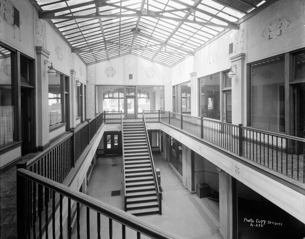 View of mezzanine inside the Capital City Bank Building, 111 King Street. Also known as King Street Arcade.