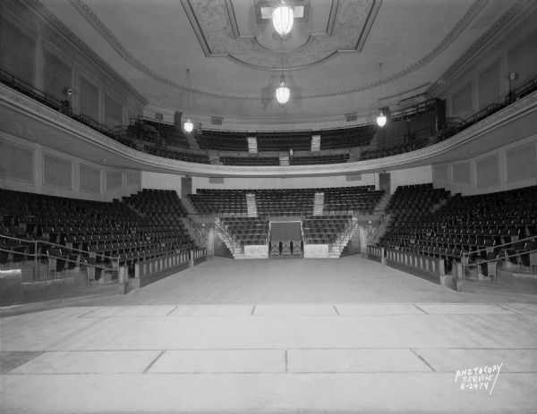 Masonic Temple, 301 Wisconsin Avenue. View of the auditorium and balcony from the stage.