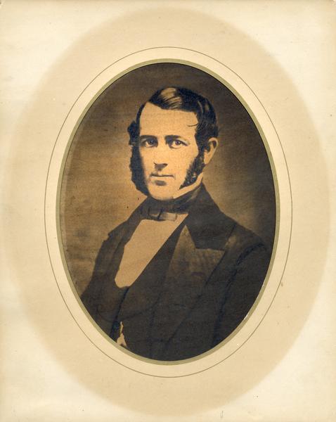 Quarter-length oval portrait of architect Samuel Hunter Donnell (1824-1861).