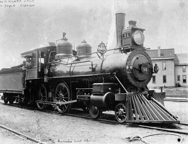 Wisconsin Central Railway's locomotive # 96 at the Waukesha depot.