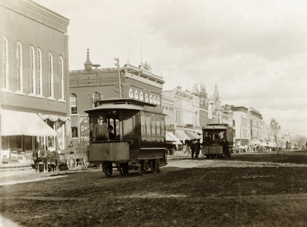 First electric street railway service in Wisconsin.