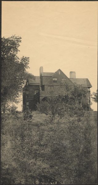 Exterior of Hillside Home School, an early progressive school operated by Ellen and Jane Lloyd Jones, aunts of Frank Lloyd Wright.