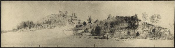 A landscape photograph of Whittier Hill at Hillside Home School, an early progressive school operated by Ellen and Jane Lloyd Jones, aunts of Frank Lloyd Wright.