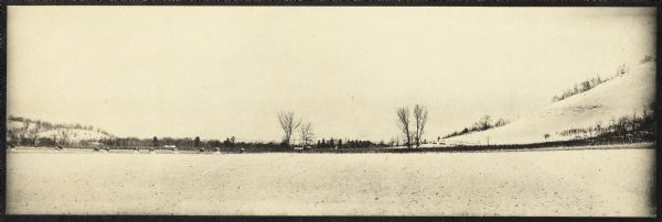 A landscape photograph of the valley off of Whittier Hill at Hillside Home School, an early progressive school operated by Ellen and Jane Lloyd Jones, aunts of Frank Lloyd Wright.