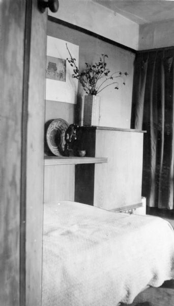 John Howe's bedroom at Taliesin, home of Frank Lloyd Wright and the Taliesin Fellowship.
