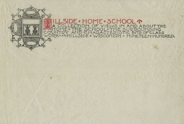 The front of the portfolio envelope for views of Hillside Home School.