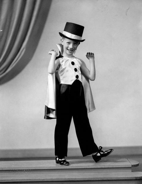 Elmer Taylor, a student at the Kehl School of Dance, poses in 'formal wear' costume.