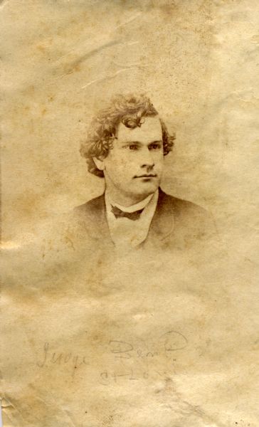 Vignetted head and shoulders portrait of Judge Dan Dent of St. Louis, Missouri, father of Julia Dent Grant. This image is one of several on a page from the Grant family bible.