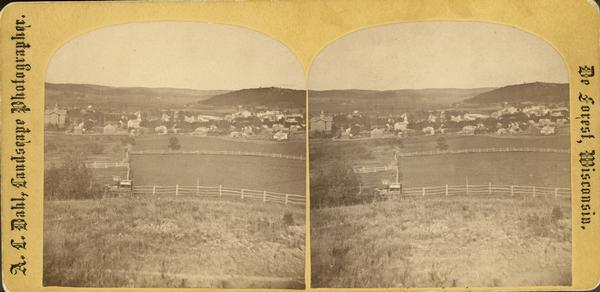 A view of the town of Lodi as viewed from the hill north of the cemetery.