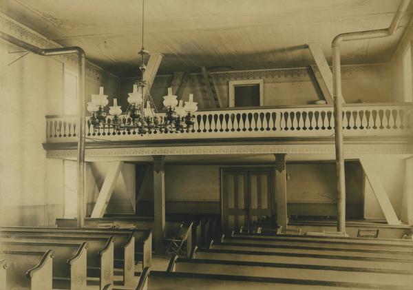 The interior of the old Vermont Lutheran Church on Field Farm.