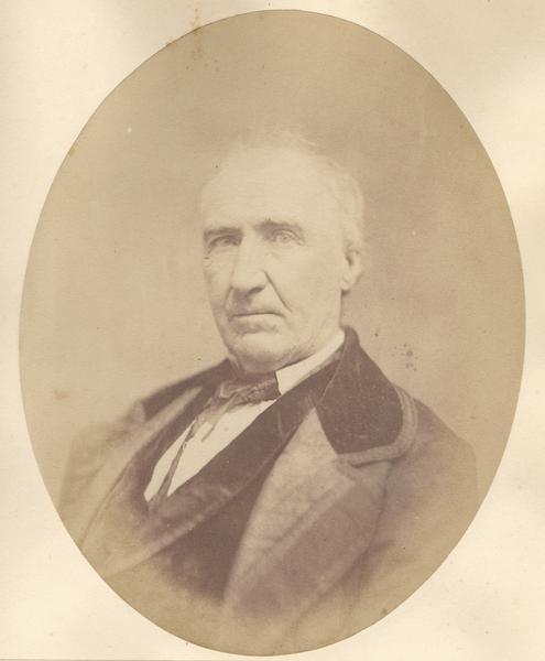 Quarter-length oval portrait of Dennis Murphy. He was born in the County of Wexford, Ireland, and came to Wisconsin on May 27, 1827.