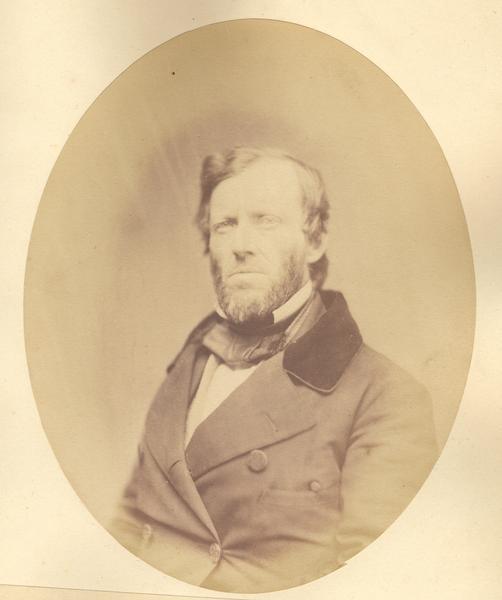 Quarter-length oval portrait of William N. Seymour.  He was born in Broome County, New York on April 22, 1808.  Seymour came to Madison, Wisconsin, in May of 1837, where he served as mayor in 1850.  He died in 1886.