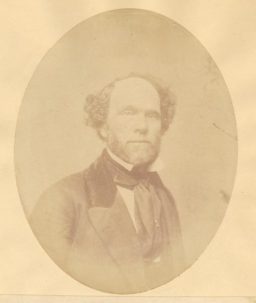 Quarter-length oval portrait of George S. Willis.  He was born in Winfield, Herkimer County, New York.  Willis came to Wisconsin in January of 1836 and resided in Kenosha.