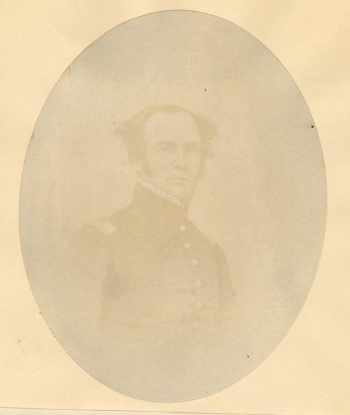 Quarter-length oval portrait of Captain Chapman.